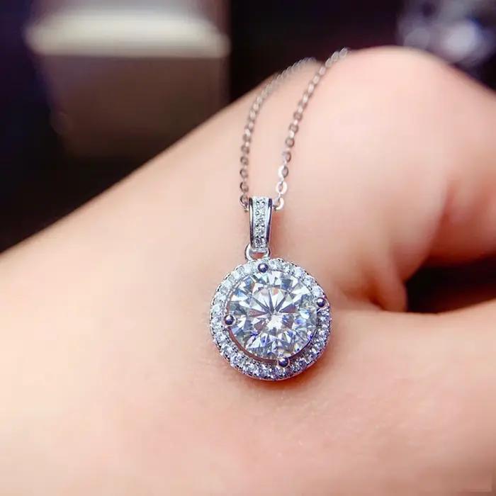 Collier Moissanite véritable pour femmes