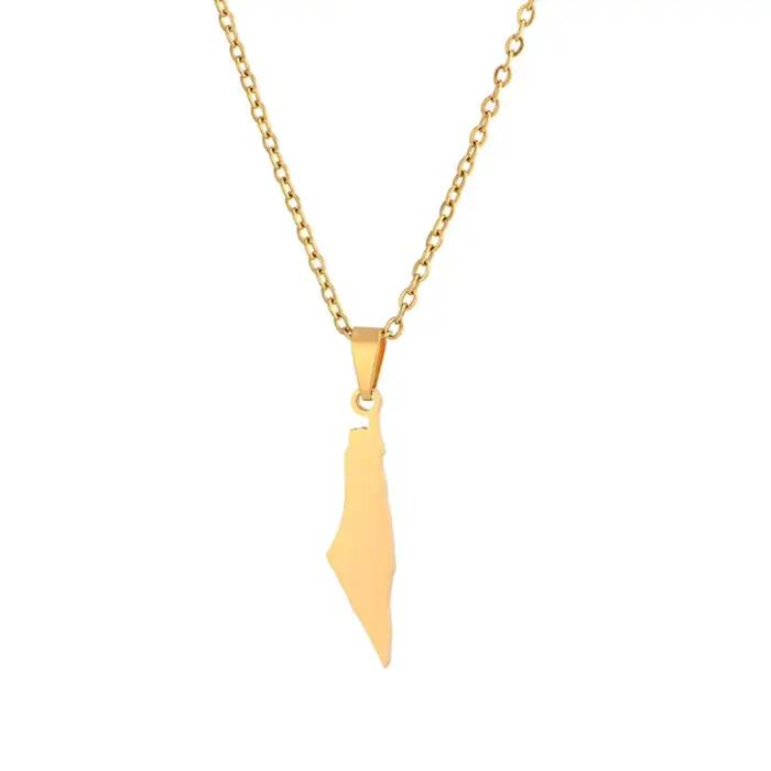 Collier pendentif carte de la Palestine d'israël