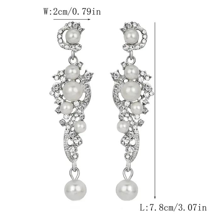 BLIJERY – boucles d'oreilles longues élégantes en perles simulées