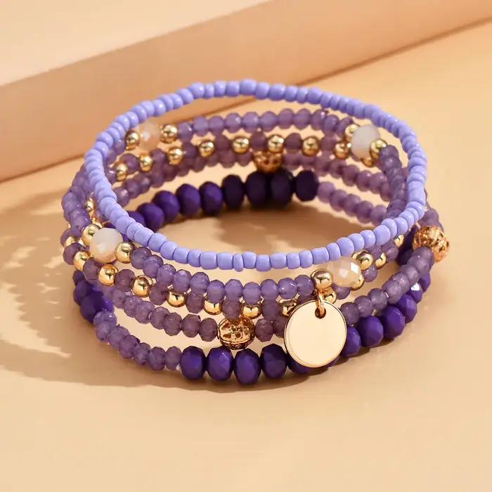 Bracelets ethniques bohème en perles pour femmes chaînes de perles empilables accessoires de bijoux faits à la main style y2k occassions spéciales femmes