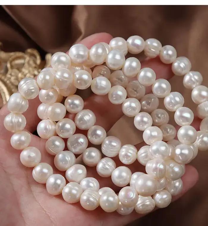 Bracelets élégants en perles naturelles d'eau douce pour femmes