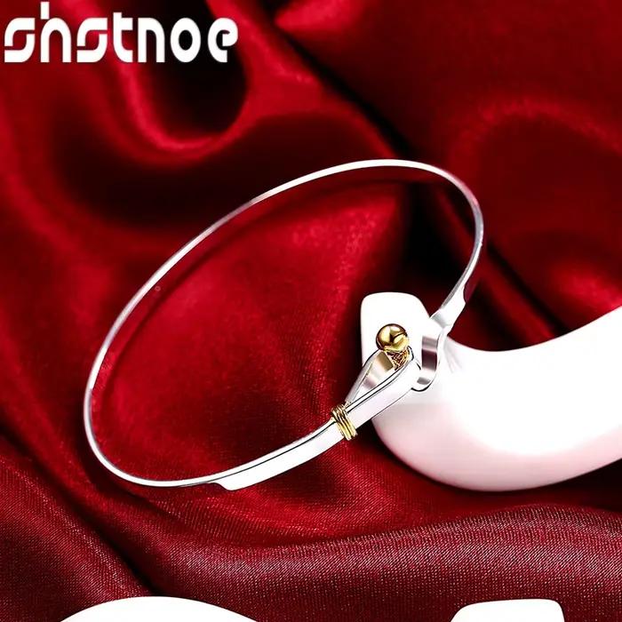 Bracelet rond simple réglable en argent sterling 925 pour hommes et femmes occasion anniversaire polyvalent moderne sportif