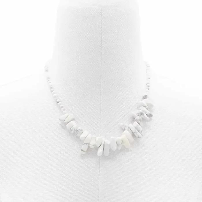 Longstone Gem Necklace - White Jasper