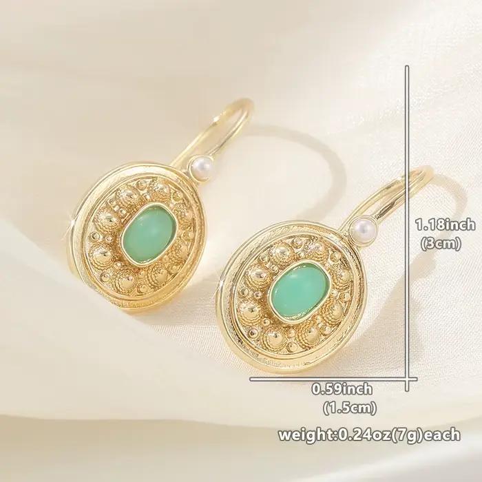Boucles d'oreilles pendantes dorées vintage pour femmes