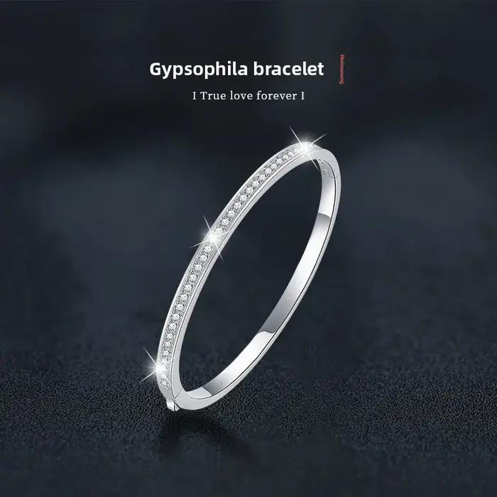 Bracelet élégant en Moissanite à rangée complète en argent sterling S925 – Bijoux uniques et polyvalents