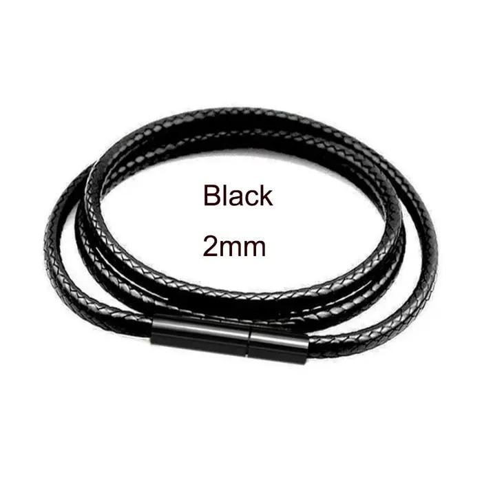 Collier chaîne en cuir noir pour bricolage femmes hommes