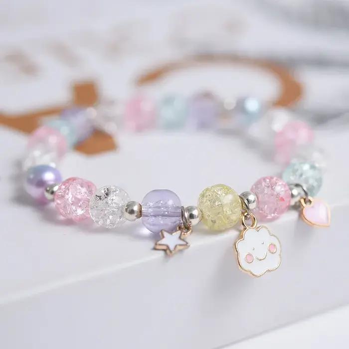 Popcorn perle doux Bracelet pour enfants femmes mignon nuage fleur pendentif Bracelets