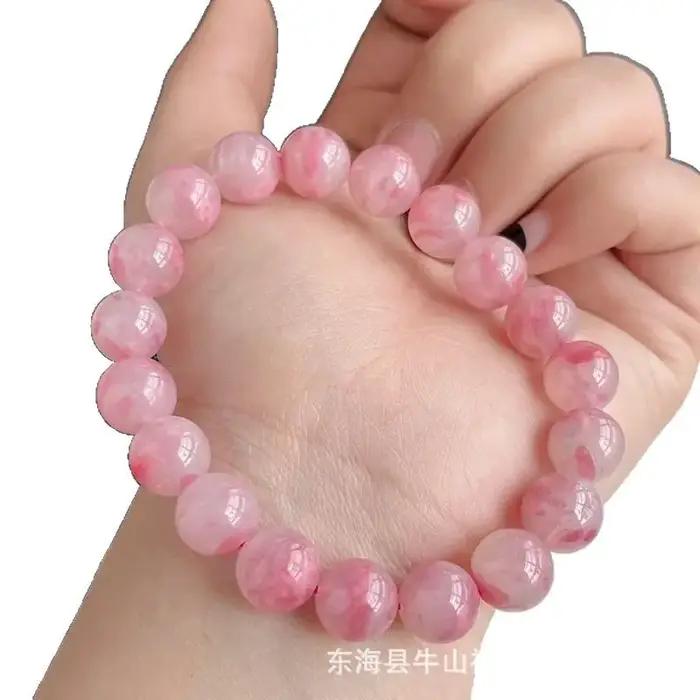 Bracelet en pierre de rose de pluie de cerisier