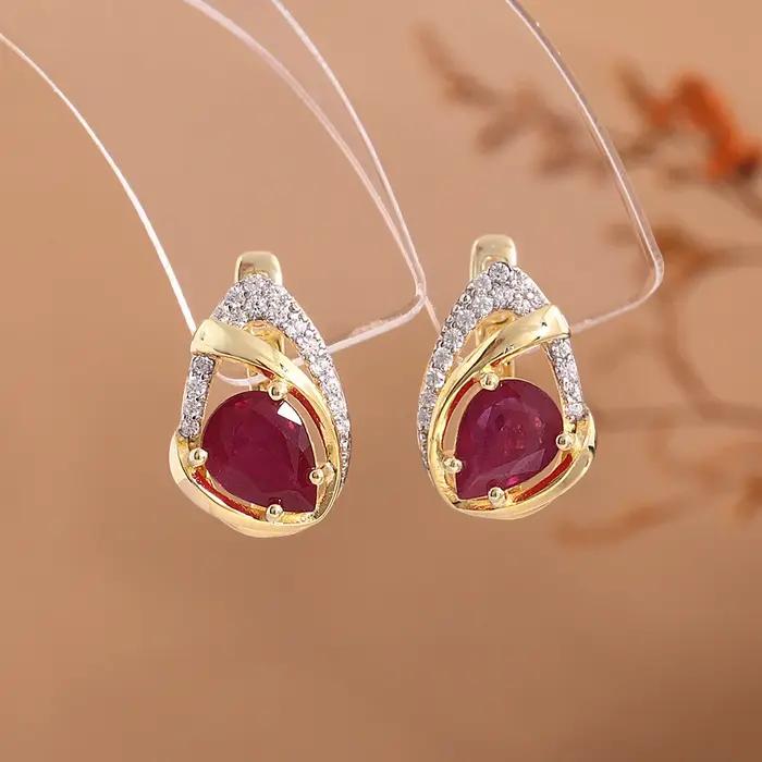 Tbj – boucles d'oreilles en forme de poire naturelle