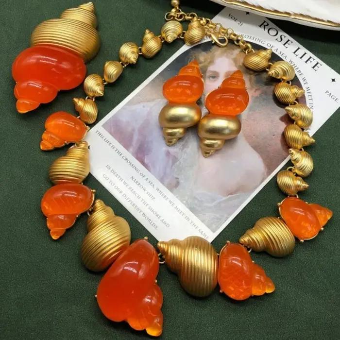 Accessoires de mode vintage KEQIU : collier coquillage