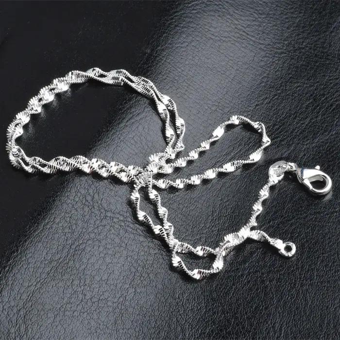 Nouveau Collier ondulé d'eau de 2mm pour femmes