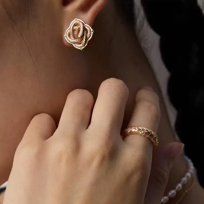 VOBIPY 925 en argent Sterling serpents Zircon boucle d'oreille pour les femmes