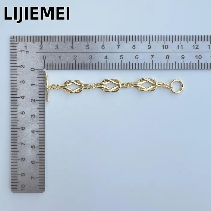 Collier de perles tressées en forme de chaîne avec fermoir OT ; Matériaux et accessoires en gros pou