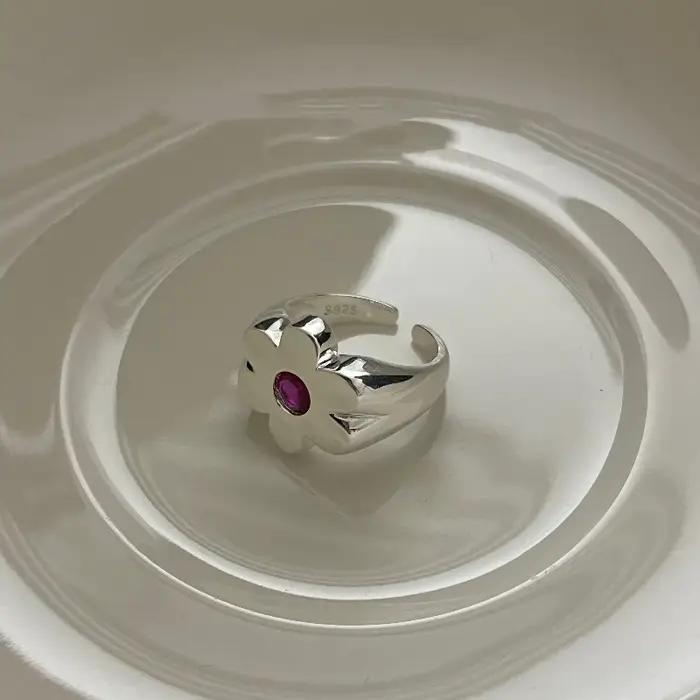 Bague à fleurs y2k pour femmes et filles