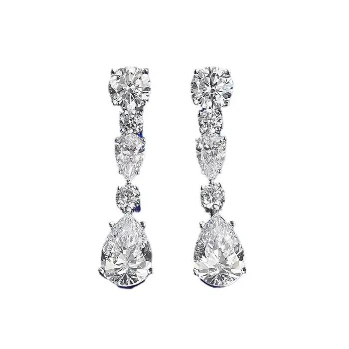 COSYA – boucles d'oreilles en argent 100% S925 pour femmes, diamant à haute teneur en carbone, 13,6