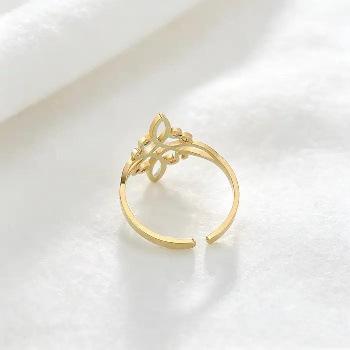 Bague nœud de sorcière en acier inoxydable plaqué or doré/silvère pour femmes, bijoux amulette sorcellerie, cadeau pour occasions spéciales mariage anniversaire fiançailles