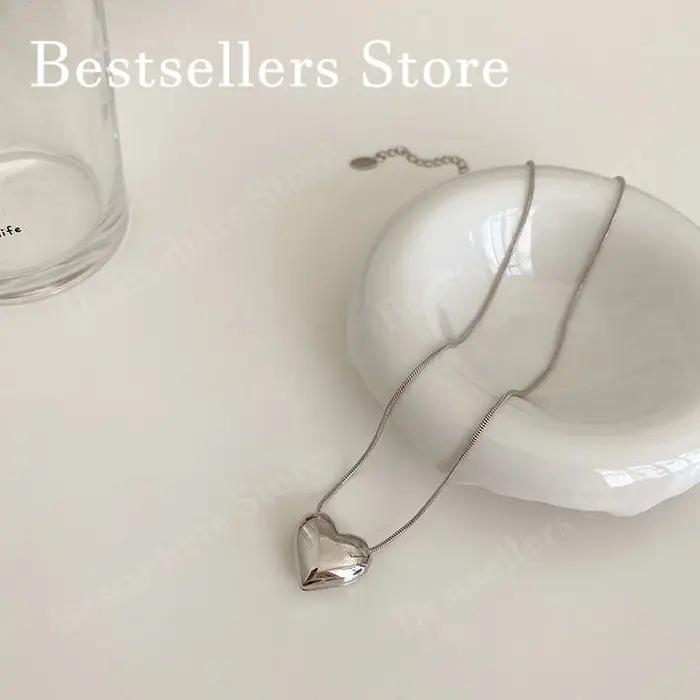 Collier Cœur en Argent Sterling 925 / Plaqué Or – Bijoux de Mode pour Femmes, Cadeaux de Mariage et