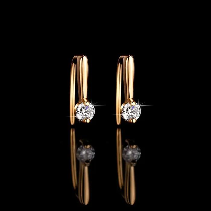 Boucles d'oreilles en or 18 carats pour femmes, boucles d'oreilles à 10 points, style simple, moissa