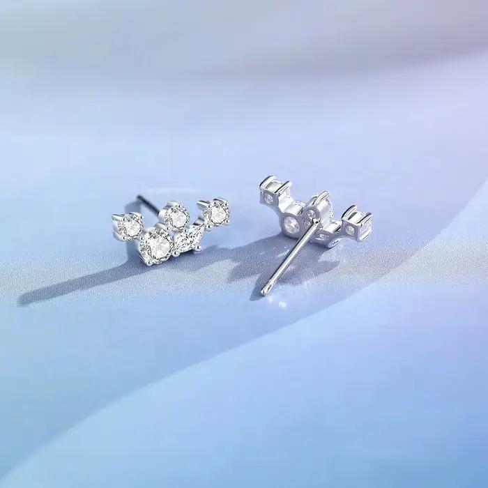 Vinregem – boucles d'oreilles scintillantes en diamant à haute teneur en carbone pour femmes