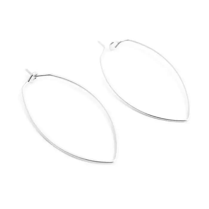 Boucles d'oreilles ovales longues couleur or 18 carats