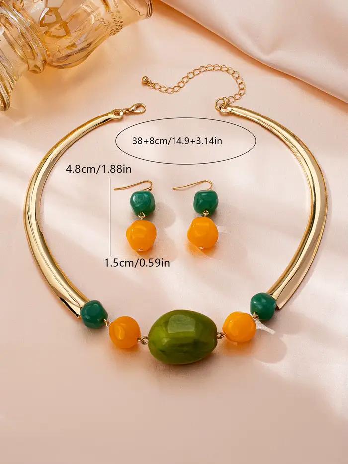 Ensemble ras du cou et boucles d'oreilles pour femmes