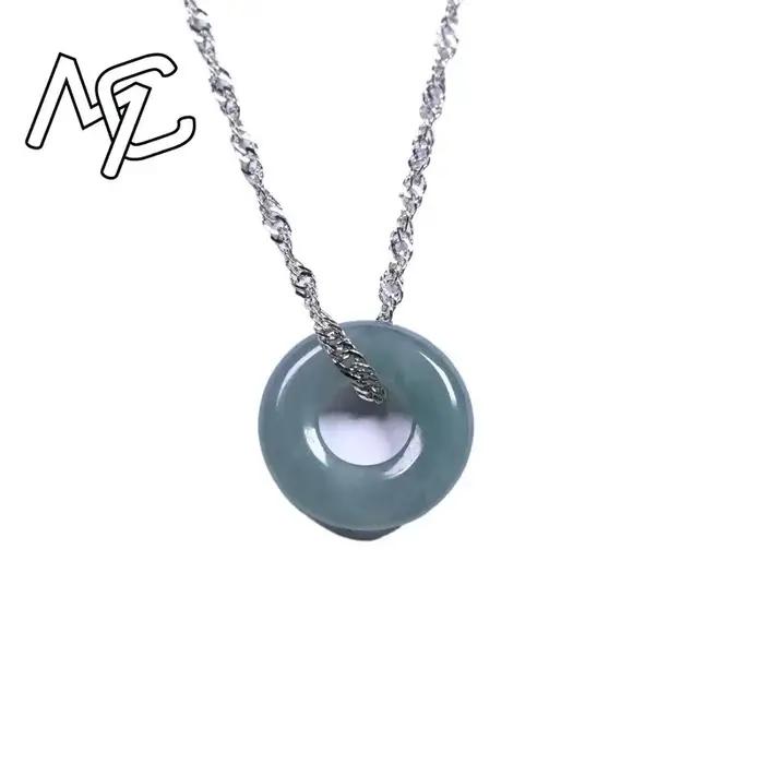 Pendentif Jadéite Birmane Beignet Ping An Noeud Symbole Paix Prospérité Occasions Spéciales Bijoux Mode Charms TALISMANS