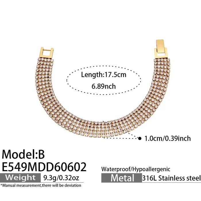 Bracelet tennis multi-rangs en zircon rond