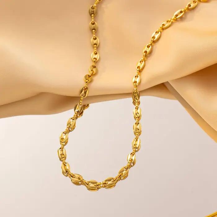Collier pendentif en forme de grain de café pour femme et homme