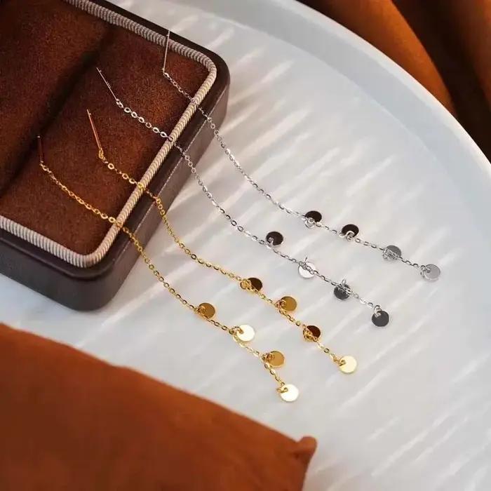 Boucles d'oreilles longues à pampilles pour femmes et filles