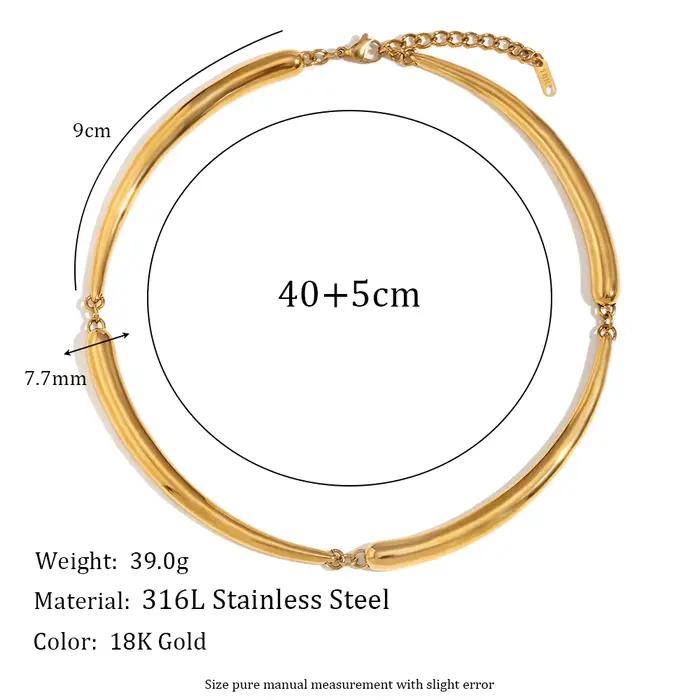 MamitaSlay Cool Hip-hop quatre noeuds de bambou collier Punk en acier inoxydable bijoux imperméable colliers femme tendance 2024 décoration