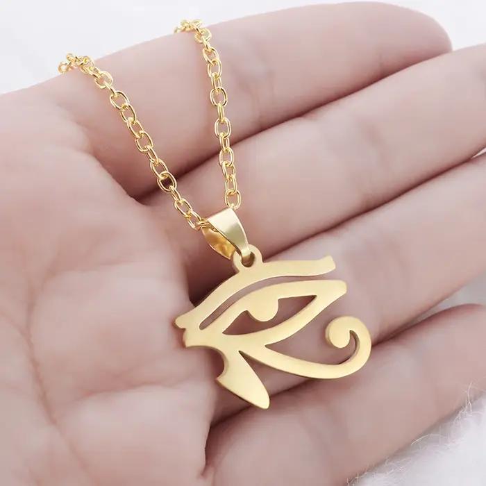 Collier œil d'horus en acier inoxydable pour femmes