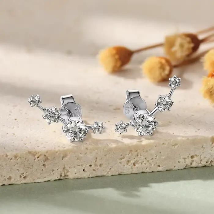 Lnngy 4.5mm & 3mm & 2mm Moissanite boucle d'oreille pour femmes 925 en argent Sterling Mini petites boucles d'oreilles Piercing bijoux cadeau de la vie quotidienne