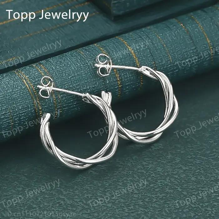Boucles d'oreilles croisées exquises en argent sterling 925