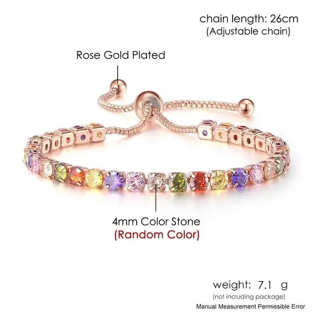 Bracelet de tennis en zircon or rose style moderne pour femmes occasions spéciales bijou unique originalité elegance