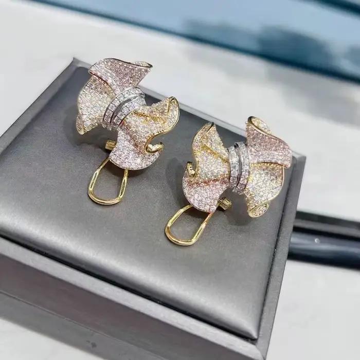 Boucle d'oreille à tige avec nœud bleu royal Bilincolor avec serrure