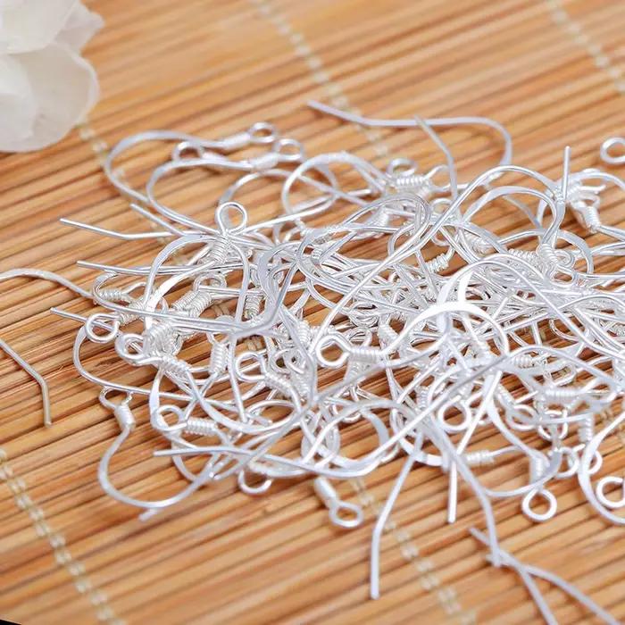 Mibrow 50 pcs/lot S925 crochets de boucle d'oreille en argent Sterling KC or argent clous d'oreille crochets d'oreille fil pour boucles d'oreilles résultats de fabrication de bijoux