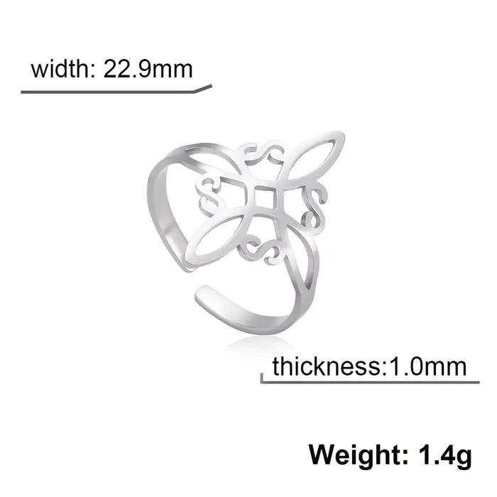 Nouvelle bague nœud de sorcière 2026 pour femme, en acier inoxydable, ajustable, anneaux ouverts, bi