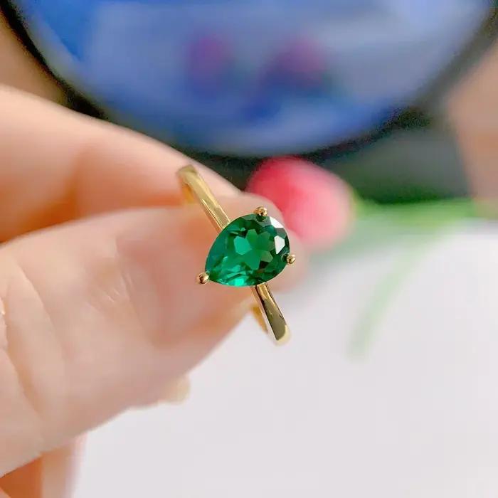 Colombie bague émeraude en argent Sterling 925