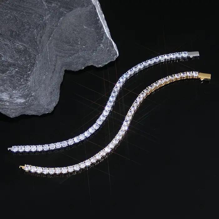 Bracelet de tennis en Zircon plaqué argent 925