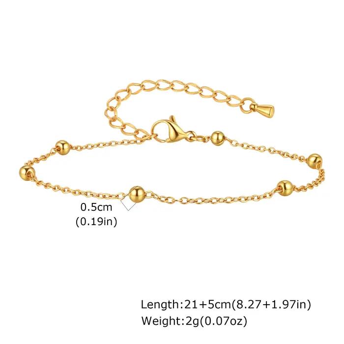 Bracelets de chaîne de cheville en boule de perles Boho pour femmes