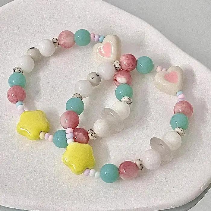 Bracelet mignon en forme de cœur et d'étoile pour femme