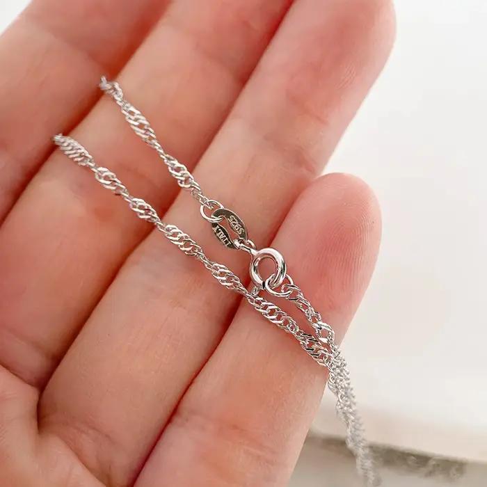 Kolye-Collier en argent regardé 925 pour femme