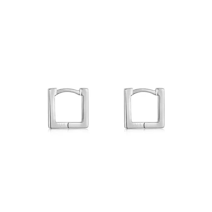 Boucles d'oreilles en argent pur 925 design carré géométrique élégantes pour femmes occasions spéciales