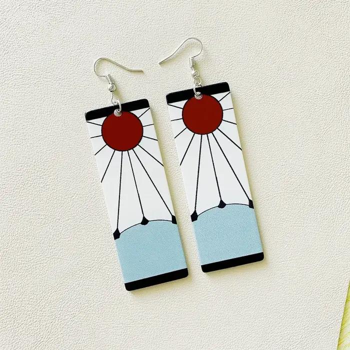 Demon Killer Anime Acrylique Tanjiro Rick Boucles d'Oreilles pour Bol, Pendentif Simple, Mode Acteur