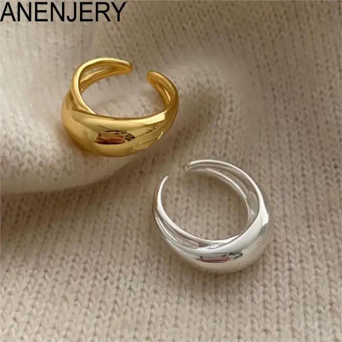 Bague Anenjery en cuivre géométrique pour femmes, design unique et tracker d'humeur, idéal pour les occasions spéciales, cadeau parfait pour mère, épouse, petite amie, fille ou meilleure amie