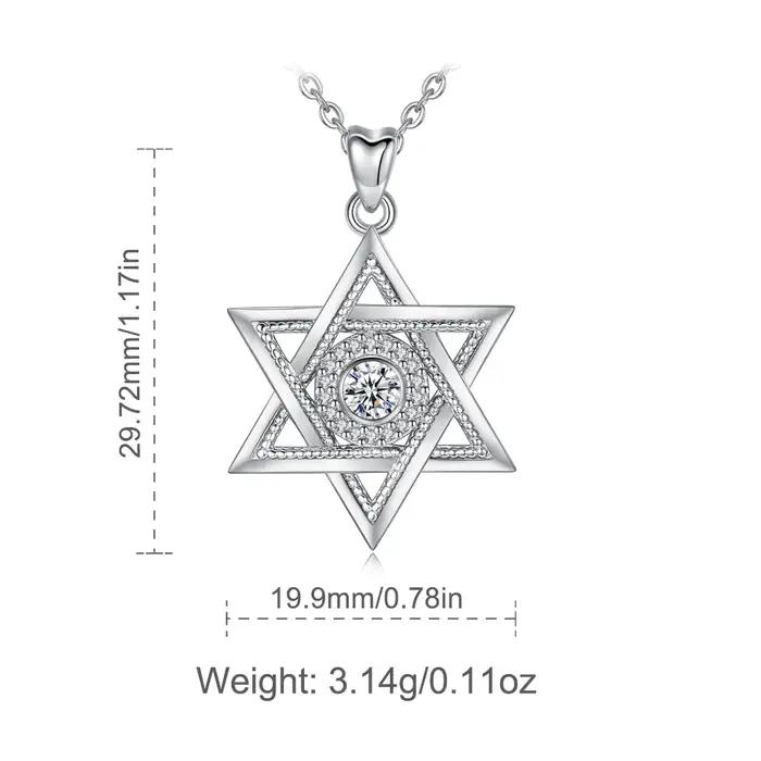Eudora – collier étoile de David en argent Sterling 925