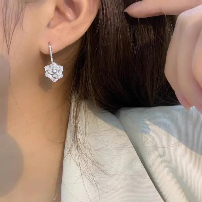 Foyimagination-Boucles d'oreilles en diamant à haute teneur en carbone pour femmes