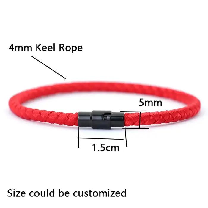 Bracelet en corde de quille de qualité supérieure bracelet magnétique de couple porte-bonheur pour la richesse et la prospérité symbole de réussite pour hommes et femmes