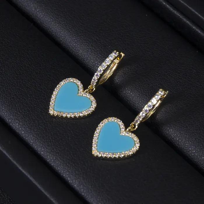 Boucles d'oreilles créoles incrustées de cuivre pour femmes