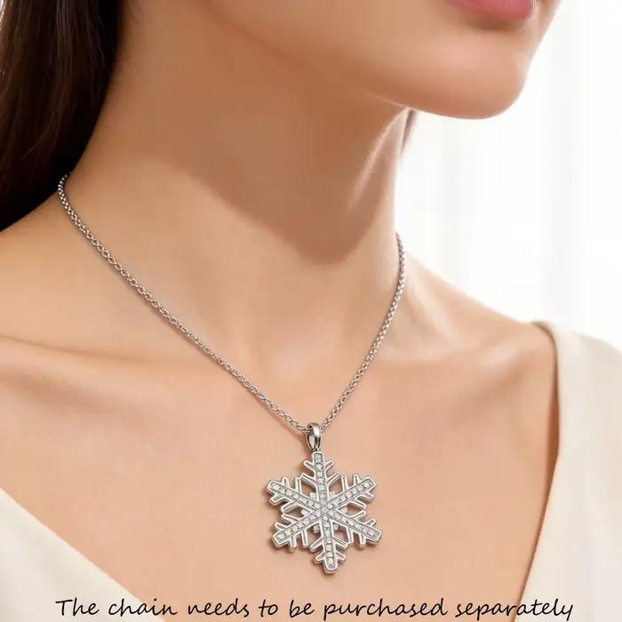 Pendentif flocon de neige en argent regardé 925 pour femme